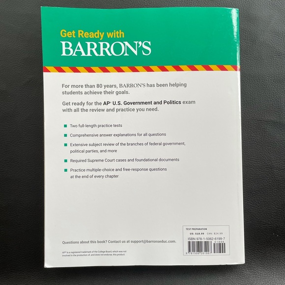 Barron’s AP US Government and Politics book - Picture 2 of 2